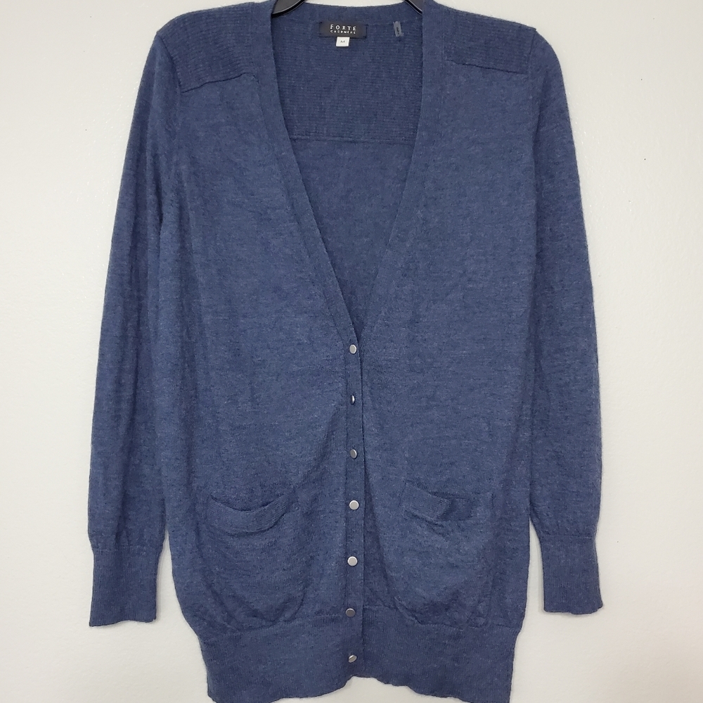 Forte Cashmere Oversized V-Neck Soft Cashmere Cardigan